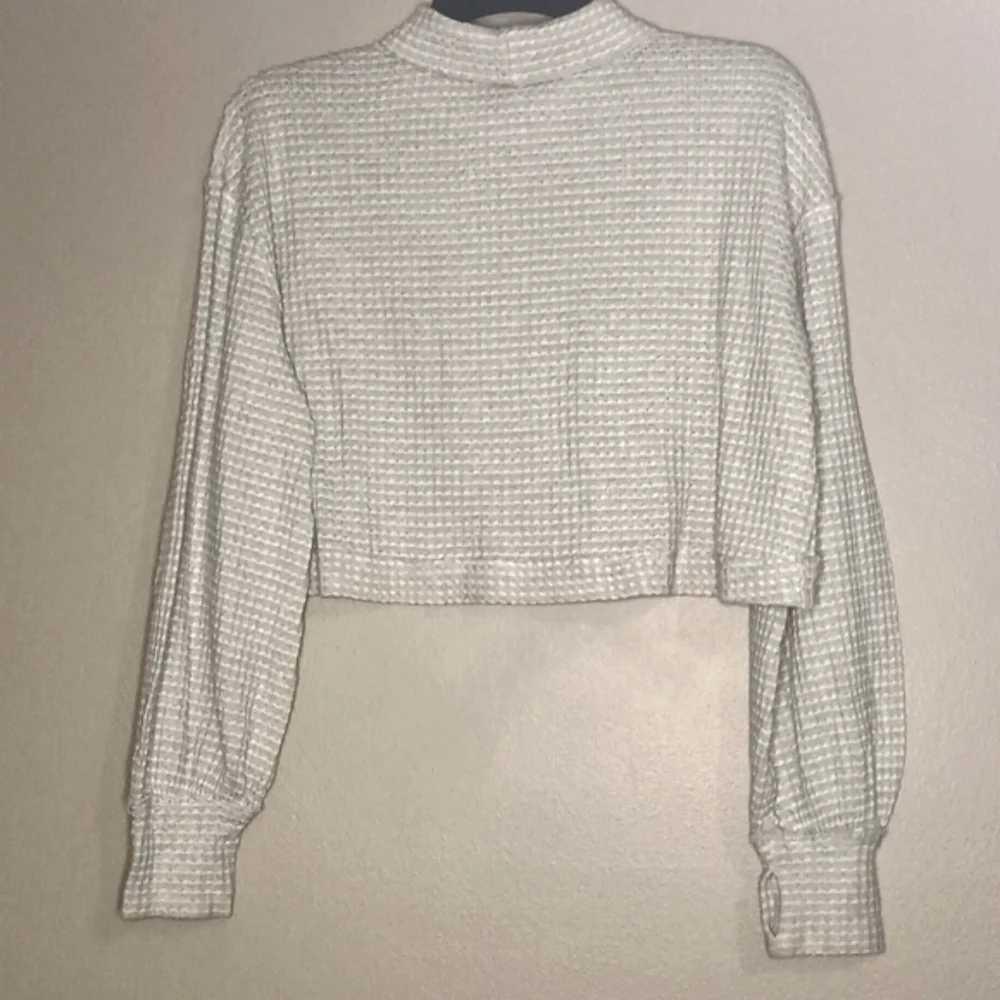 Free People BK White/Beige Thermal Top